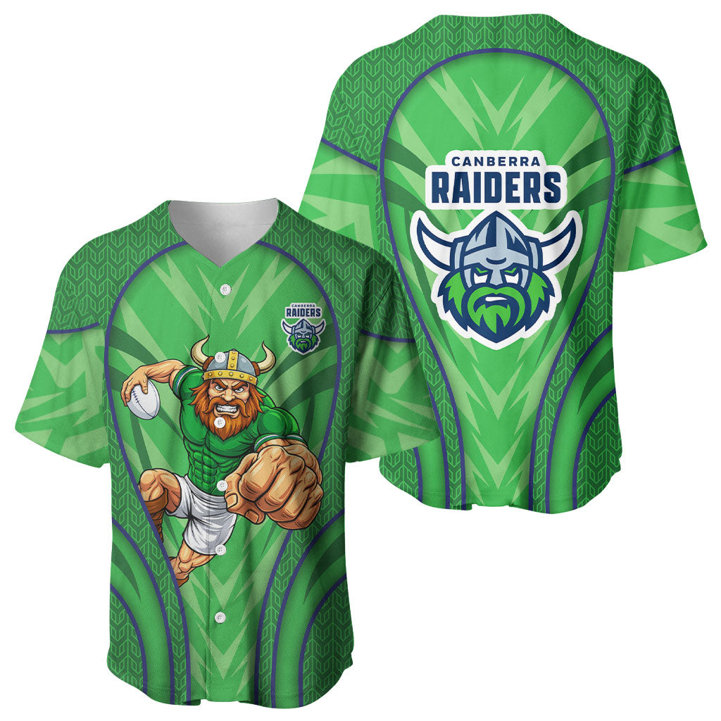 Canberra Raiders Rugby Mascot Baseball Jersey Australian Rugby Culture - Tribal Inspired Viking Warrior