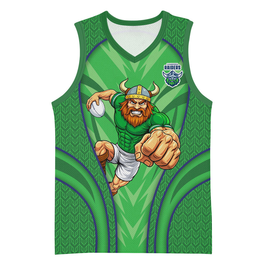 Canberra Raiders Rugby Mascot Basketball Jersey Australian Rugby Culture - Tribal Inspired Viking Warrior