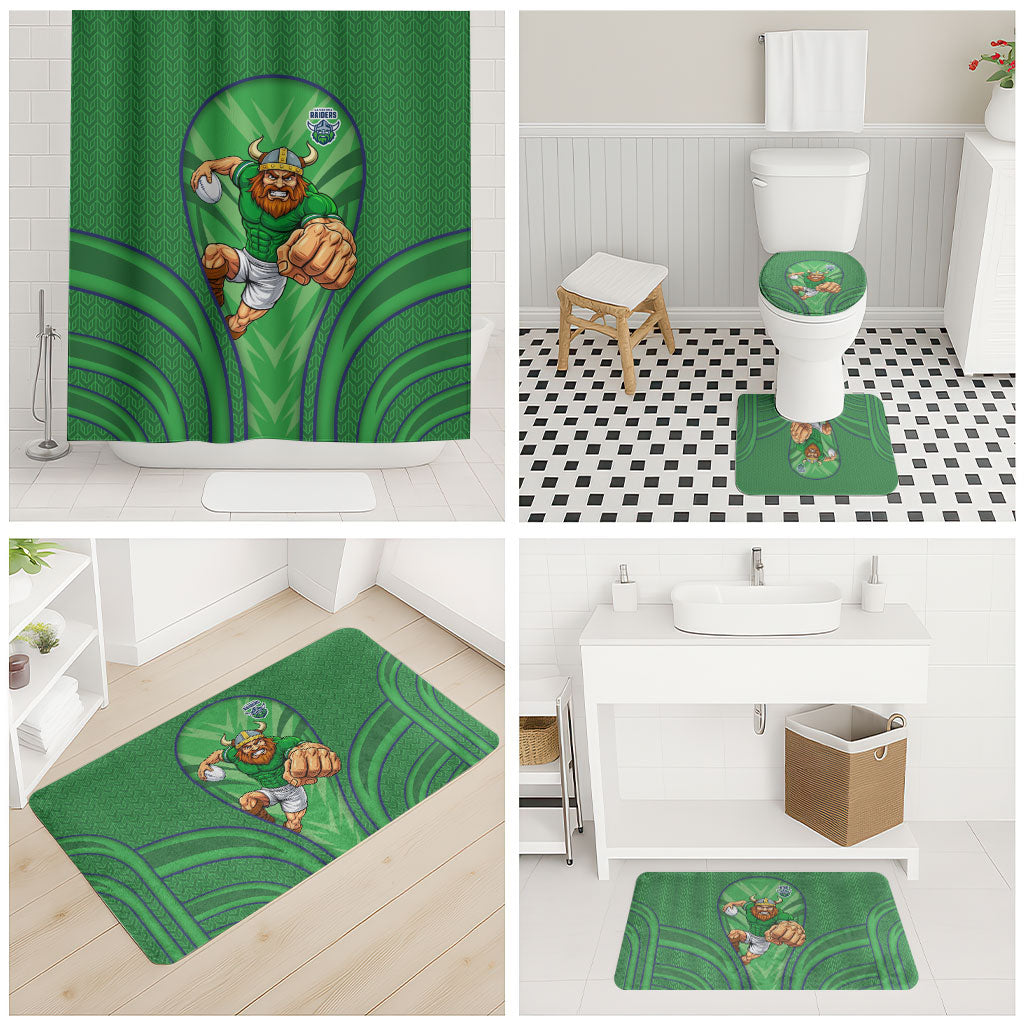 Canberra Raiders Rugby Mascot Bathroom Set Australian Rugby Culture - Tribal Inspired Viking Warrior