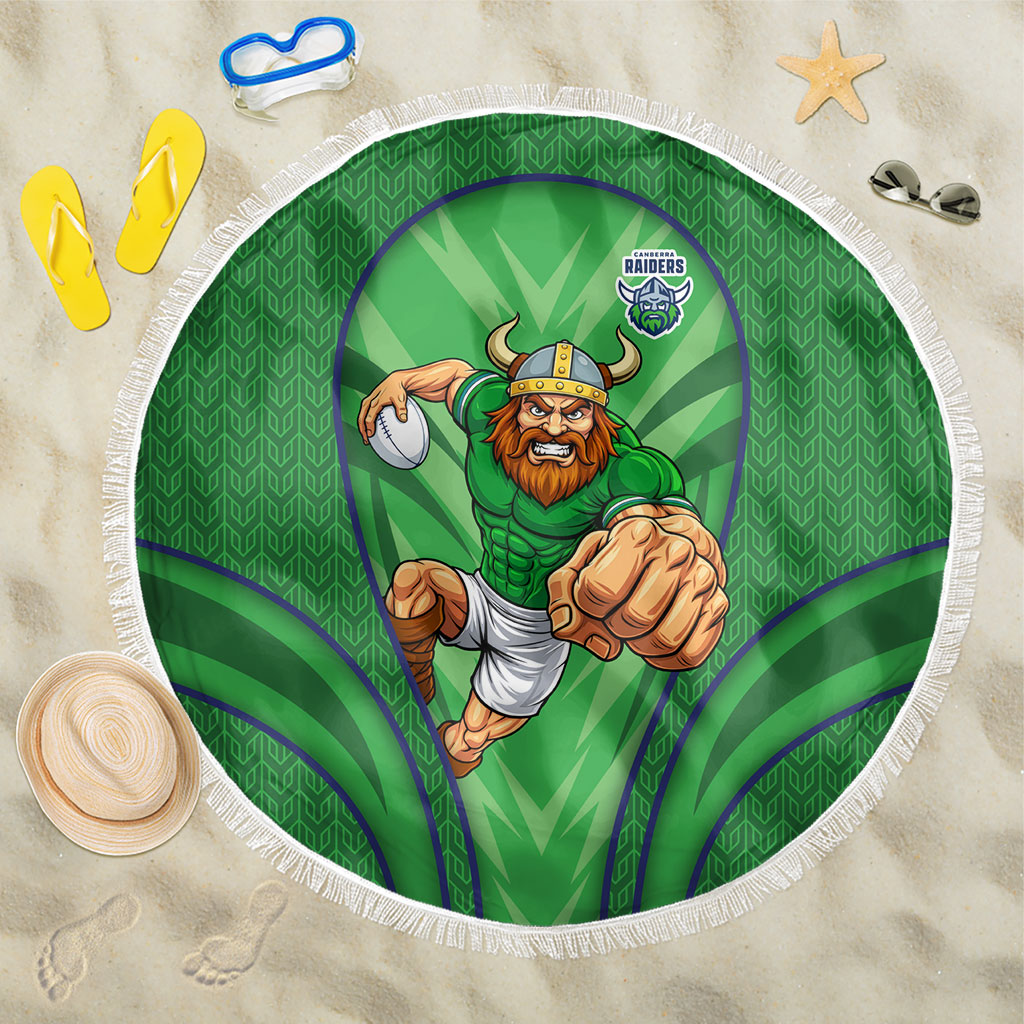 Canberra Raiders Rugby Mascot Beach Blanket Australian Rugby Culture - Tribal Inspired Viking Warrior