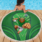 Canberra Raiders Rugby Mascot Beach Blanket Australian Rugby Culture - Tribal Inspired Viking Warrior
