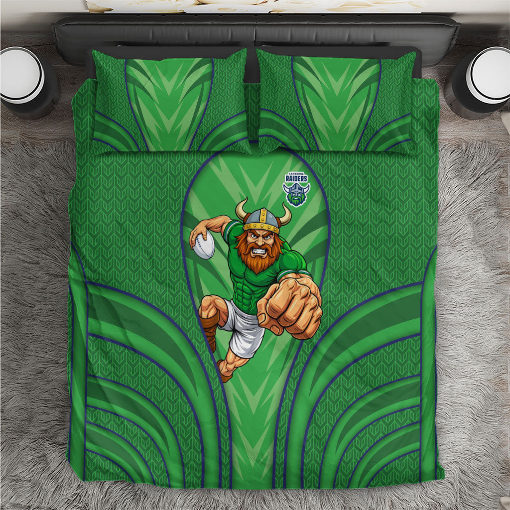 Canberra Raiders Rugby Mascot Bedding Set Australian Rugby Culture - Tribal Inspired Viking Warrior