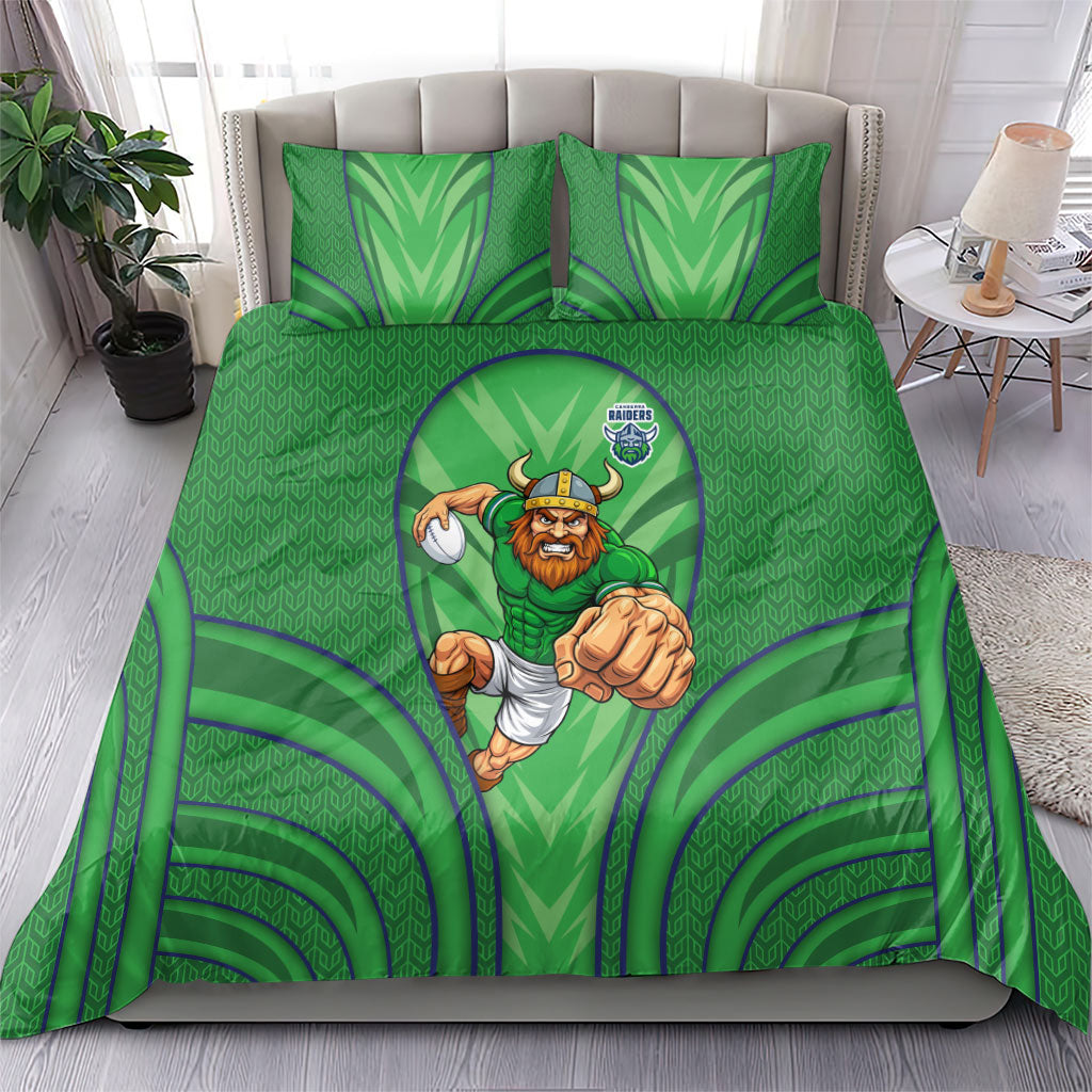 Canberra Raiders Rugby Mascot Bedding Set Australian Rugby Culture - Tribal Inspired Viking Warrior