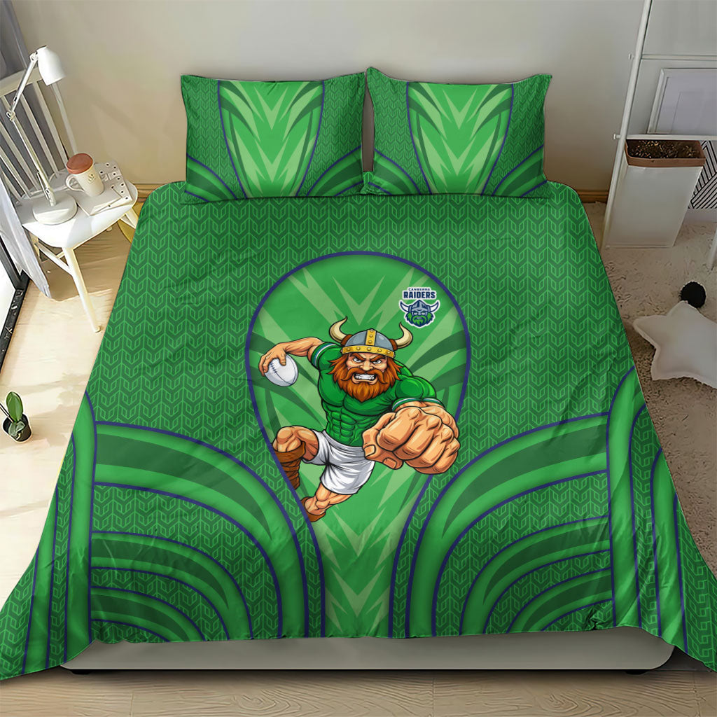 Canberra Raiders Rugby Mascot Bedding Set Australian Rugby Culture - Tribal Inspired Viking Warrior