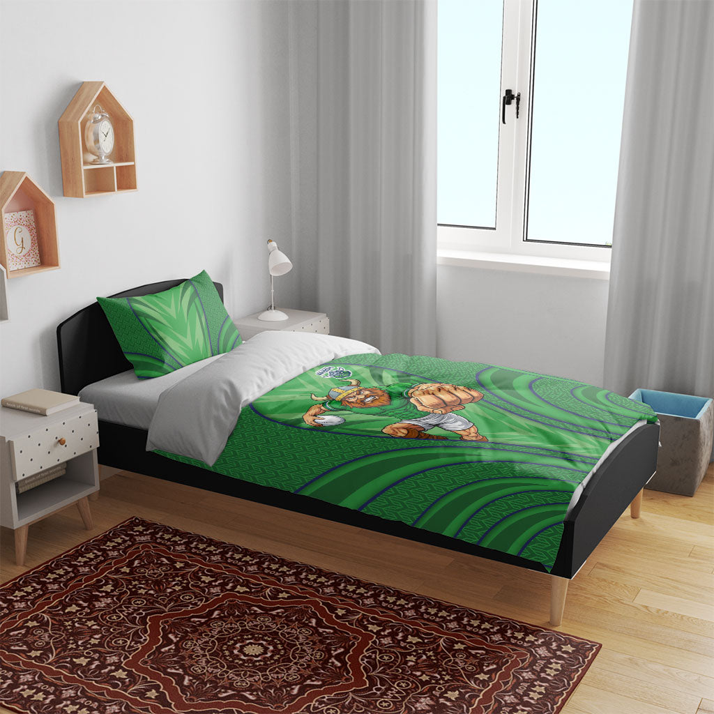 Canberra Raiders Rugby Mascot Bedding Set Australian Rugby Culture - Tribal Inspired Viking Warrior