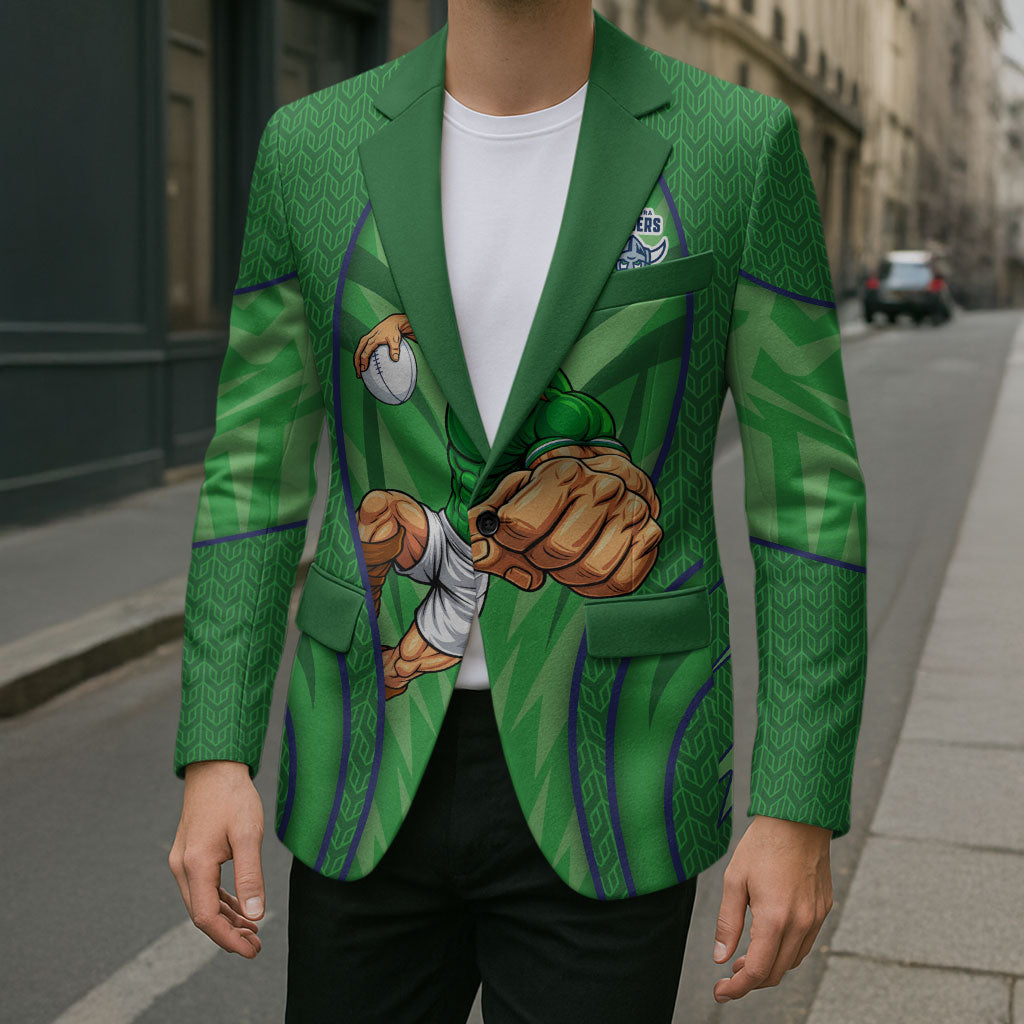 Canberra Raiders Rugby Mascot Blazer Australian Rugby Culture - Tribal Inspired Viking Warrior