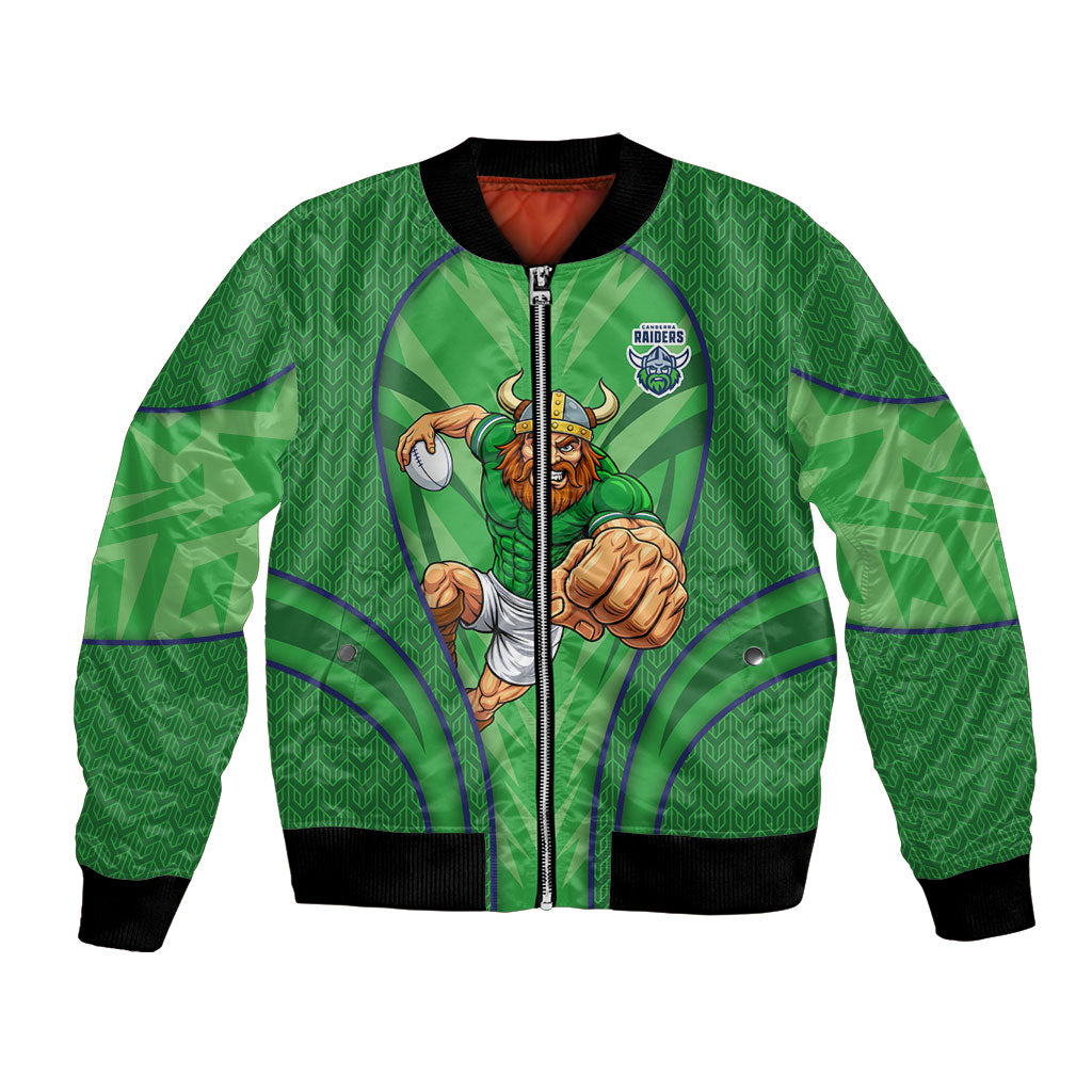 Canberra Raiders Rugby Mascot Bomber Jacket Australian Rugby Culture - Tribal Inspired Viking Warrior