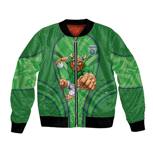 Canberra Raiders Rugby Mascot Bomber Jacket Australian Rugby Culture - Tribal Inspired Viking Warrior