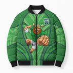 Canberra Raiders Rugby Mascot Bomber Puffer Jacket Australian Rugby Culture - Tribal Inspired Viking Warrior