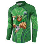 Canberra Raiders Rugby Mascot Button Sweatshirt Australian Rugby Culture - Tribal Inspired Viking Warrior