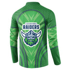 Canberra Raiders Rugby Mascot Button Sweatshirt Australian Rugby Culture - Tribal Inspired Viking Warrior
