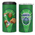 Canberra Raiders Rugby Mascot 4 in 1 Can Cooler Tumbler Australian Rugby Culture - Tribal Inspired Viking Warrior