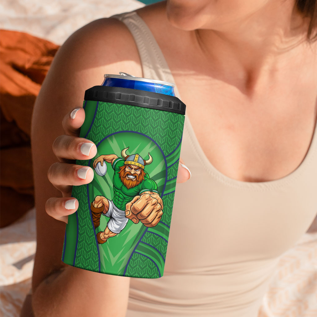 Canberra Raiders Rugby Mascot 4 in 1 Can Cooler Tumbler Australian Rugby Culture - Tribal Inspired Viking Warrior