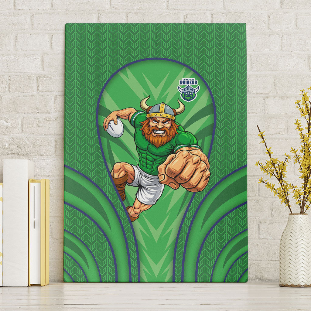 Canberra Raiders Rugby Mascot Canvas Wall Art Australian Rugby Culture - Tribal Inspired Viking Warrior