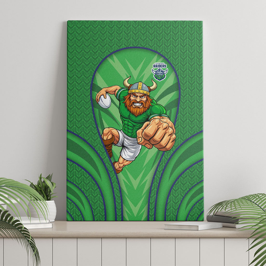 Canberra Raiders Rugby Mascot Canvas Wall Art Australian Rugby Culture - Tribal Inspired Viking Warrior