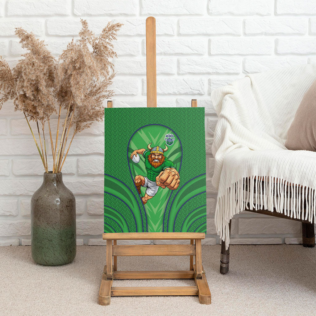 Canberra Raiders Rugby Mascot Canvas Wall Art Australian Rugby Culture - Tribal Inspired Viking Warrior