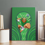 Canberra Raiders Rugby Mascot Canvas Wall Art Australian Rugby Culture - Tribal Inspired Viking Warrior