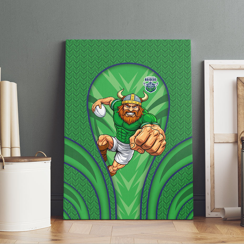 Canberra Raiders Rugby Mascot Canvas Wall Art Australian Rugby Culture - Tribal Inspired Viking Warrior