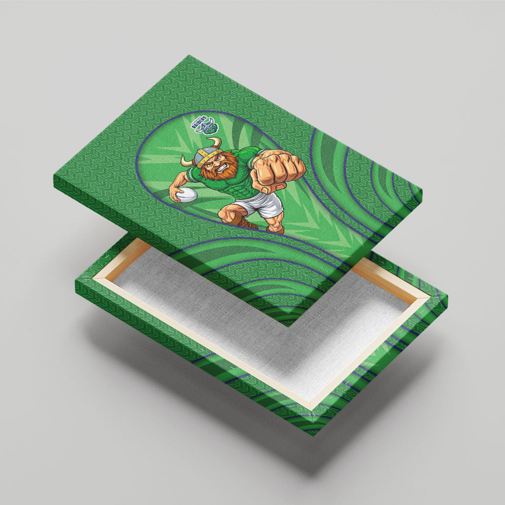 Canberra Raiders Rugby Mascot Canvas Wall Art Australian Rugby Culture - Tribal Inspired Viking Warrior