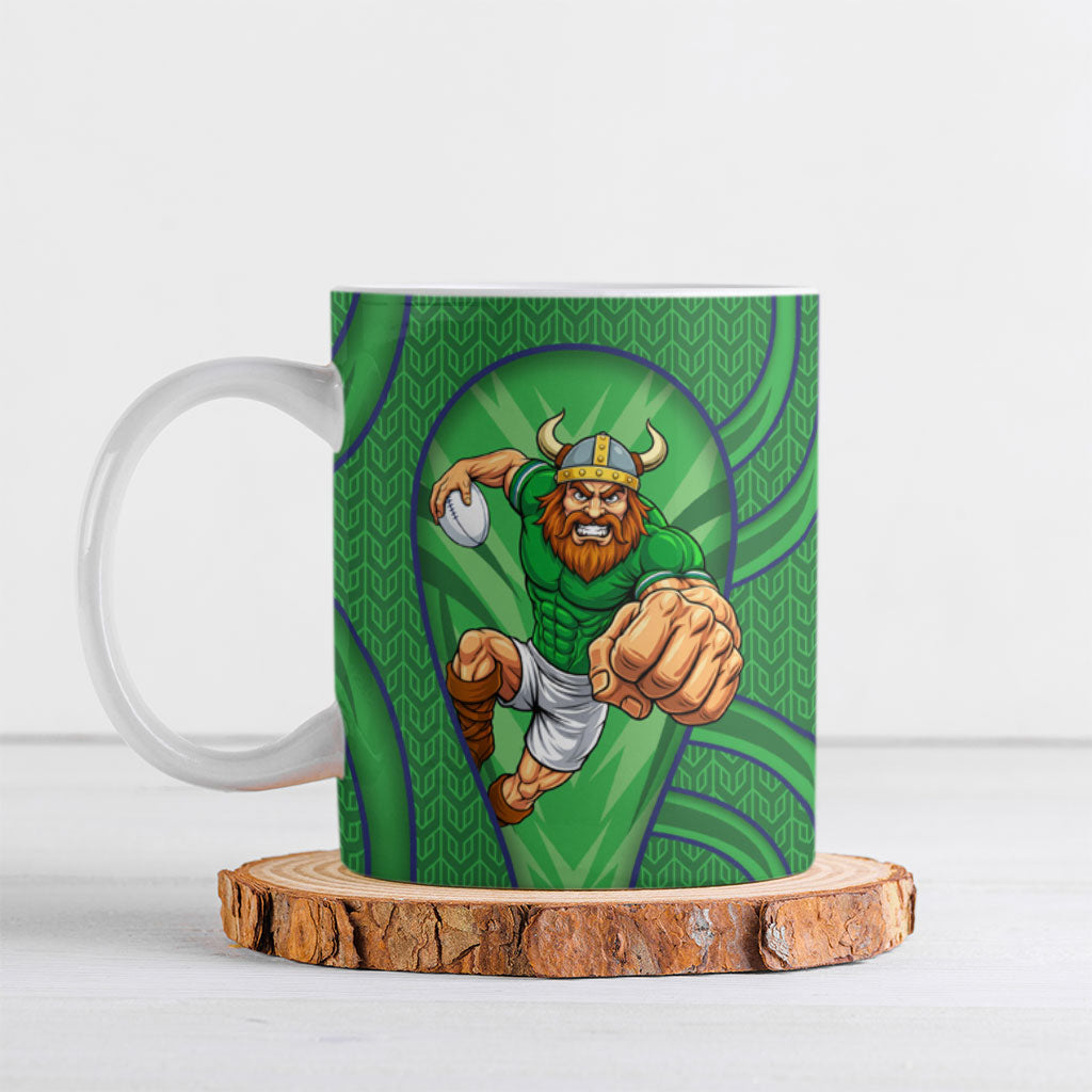 Canberra Raiders Rugby Mascot Ceramic Mug Australian Rugby Culture - Tribal Inspired Viking Warrior