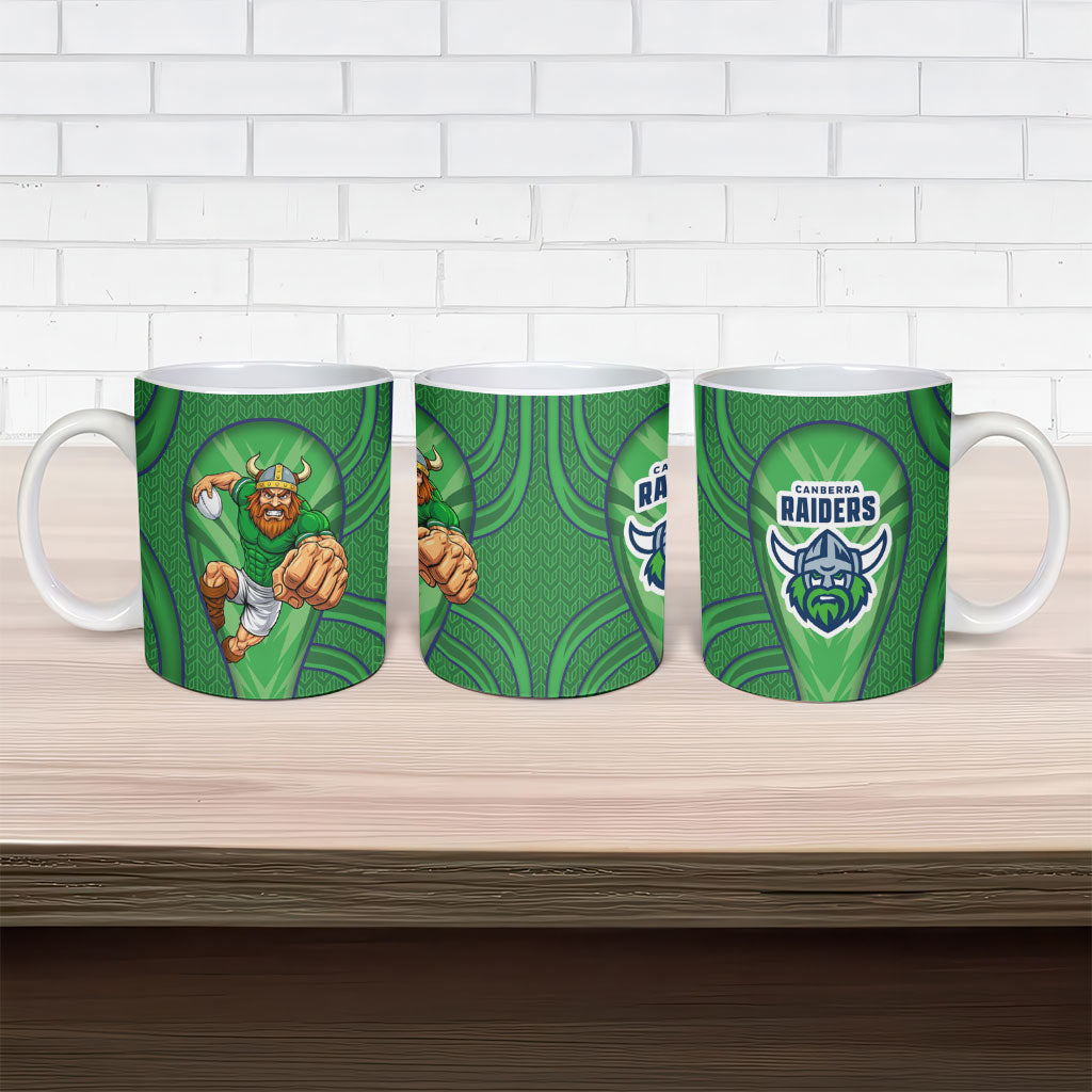 Canberra Raiders Rugby Mascot Ceramic Mug Australian Rugby Culture - Tribal Inspired Viking Warrior