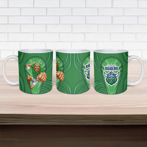 Canberra Raiders Rugby Mascot Ceramic Mug Australian Rugby Culture - Tribal Inspired Viking Warrior