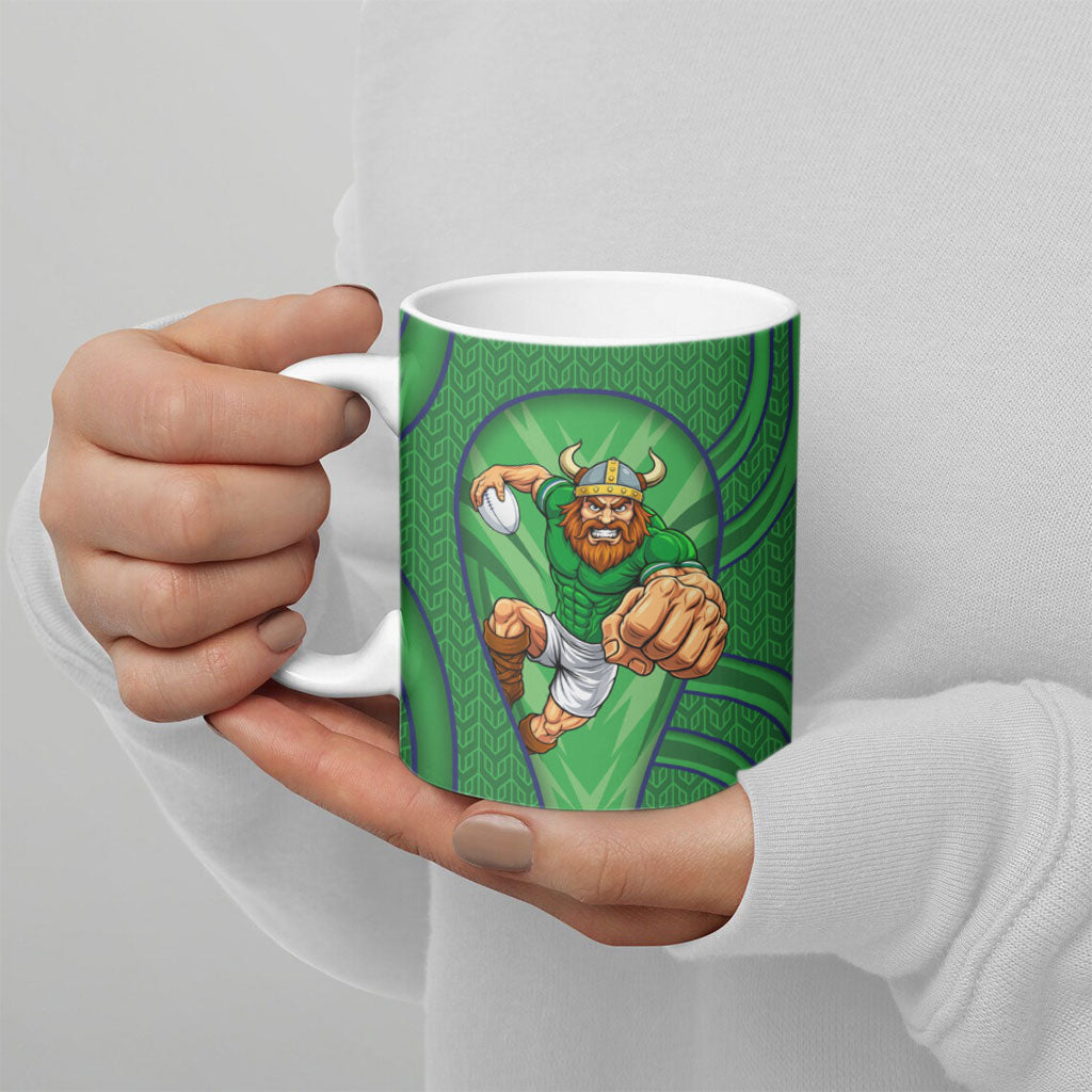 Canberra Raiders Rugby Mascot Ceramic Mug Australian Rugby Culture - Tribal Inspired Viking Warrior