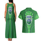 Canberra Raiders Rugby Mascot Couples Matching Tank Maxi Dress and Hawaiian Shirt Australian Rugby Culture - Tribal Inspired Viking Warrior
