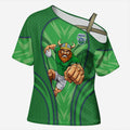 Canberra Raiders Rugby Mascot Cross Shoulder Shirt Australian Rugby Culture - Tribal Inspired Viking Warrior