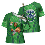 Canberra Raiders Rugby Mascot Cross Shoulder Shirt Australian Rugby Culture - Tribal Inspired Viking Warrior