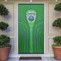 Canberra Raiders Rugby Mascot Door Cover Australian Rugby Culture - Tribal Inspired Viking Warrior