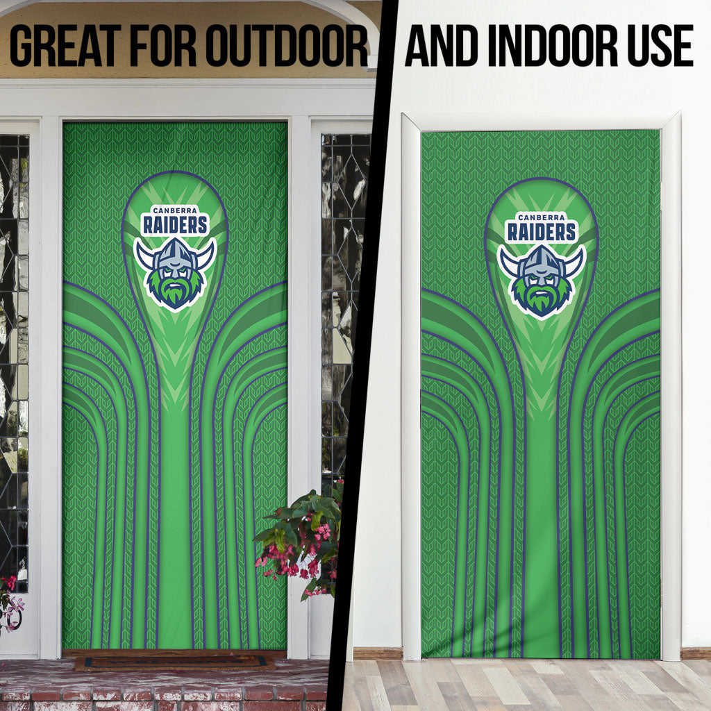Canberra Raiders Rugby Mascot Door Cover Australian Rugby Culture - Tribal Inspired Viking Warrior