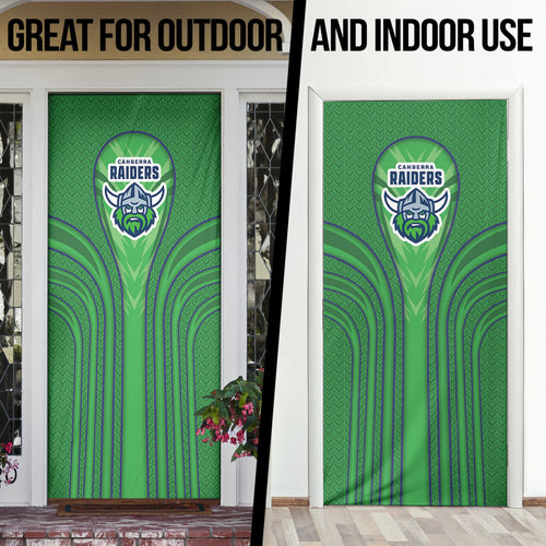 Canberra Raiders Rugby Mascot Door Cover Australian Rugby Culture - Tribal Inspired Viking Warrior