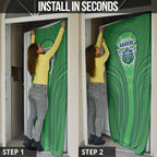 Canberra Raiders Rugby Mascot Door Cover Australian Rugby Culture - Tribal Inspired Viking Warrior