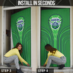 Canberra Raiders Rugby Mascot Door Cover Australian Rugby Culture - Tribal Inspired Viking Warrior