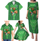Canberra Raiders Rugby Mascot Family Matching Puletasi and Hawaiian Shirt Australian Rugby Culture - Tribal Inspired Viking Warrior