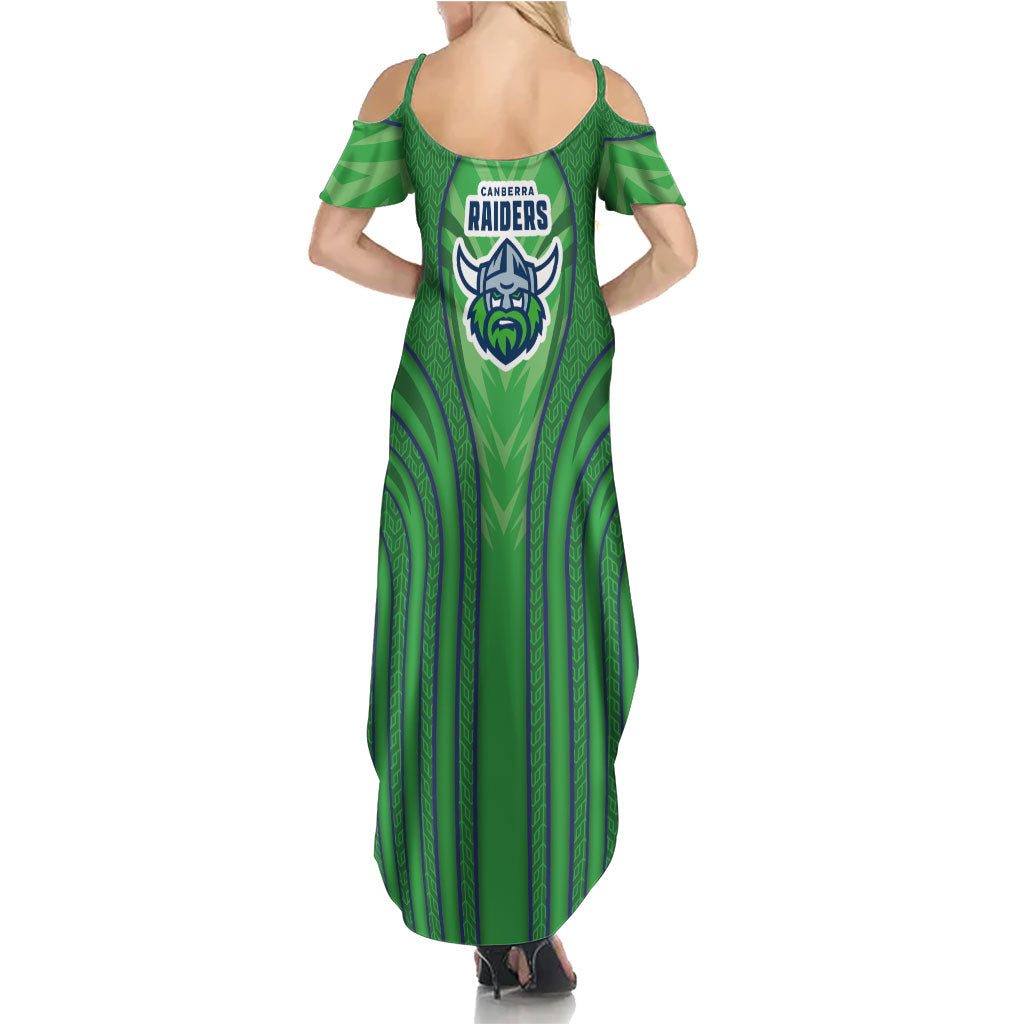 Canberra Raiders Rugby Mascot Family Matching Summer Maxi Dress and Hawaiian Shirt Australian Rugby Culture - Tribal Inspired Viking Warrior