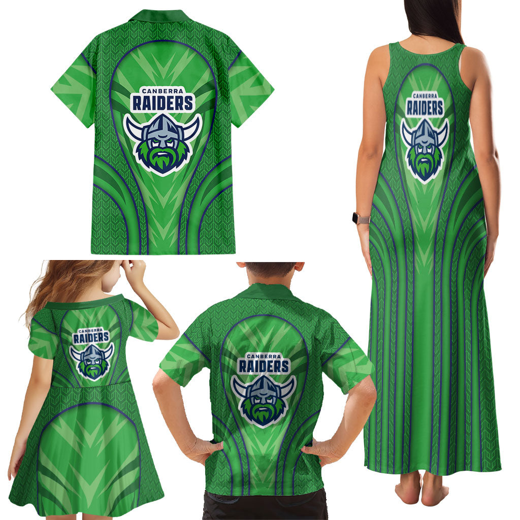 Canberra Raiders Rugby Mascot Family Matching Tank Maxi Dress and Hawaiian Shirt Australian Rugby Culture - Tribal Inspired Viking Warrior