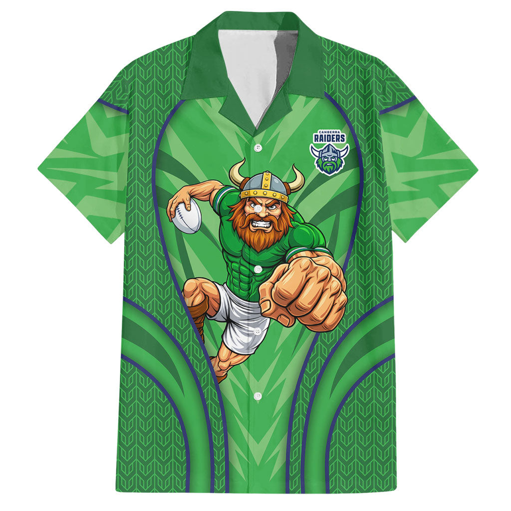 Canberra Raiders Rugby Mascot Hawaiian Shirt Australian Rugby Culture - Tribal Inspired Viking Warrior