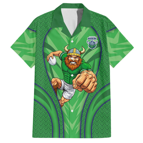 Canberra Raiders Rugby Mascot Hawaiian Shirt Australian Rugby Culture - Tribal Inspired Viking Warrior