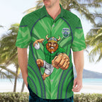 Canberra Raiders Rugby Mascot Hawaiian Shirt Australian Rugby Culture - Tribal Inspired Viking Warrior