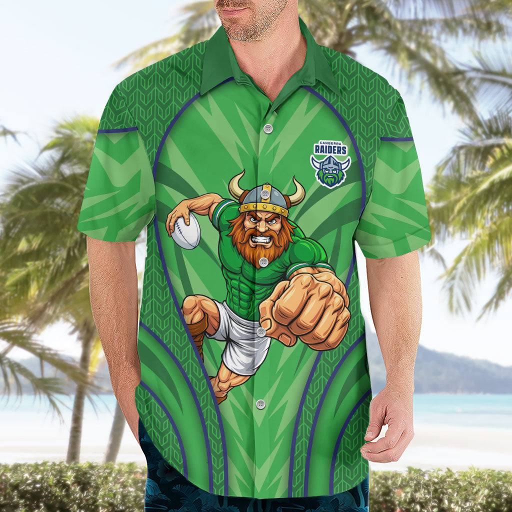 Canberra Raiders Rugby Mascot Hawaiian Shirt Australian Rugby Culture - Tribal Inspired Viking Warrior