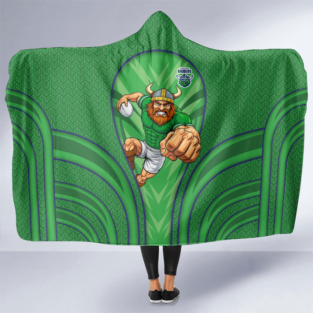 Canberra Raiders Rugby Mascot Hooded Blanket Australian Rugby Culture - Tribal Inspired Viking Warrior