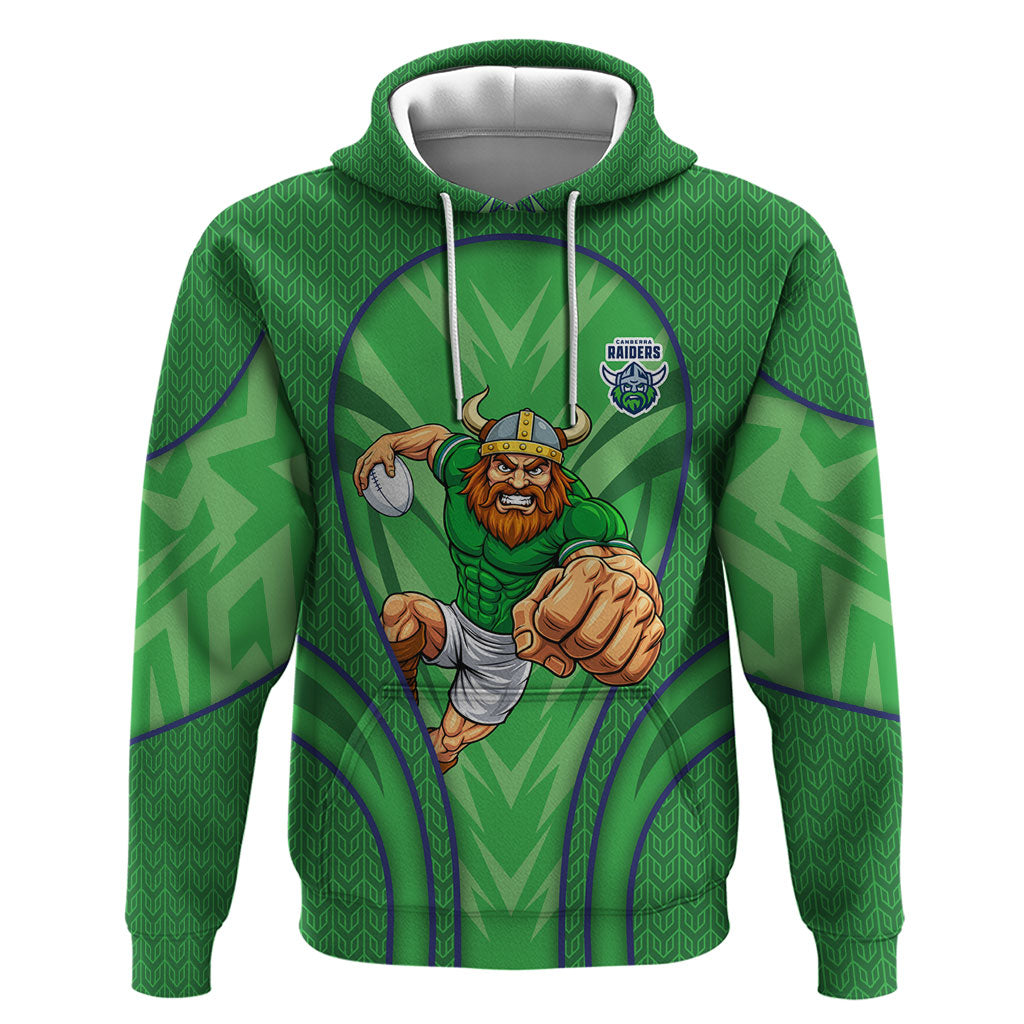 Canberra Raiders Rugby Mascot Hoodie Australian Rugby Culture - Tribal Inspired Viking Warrior