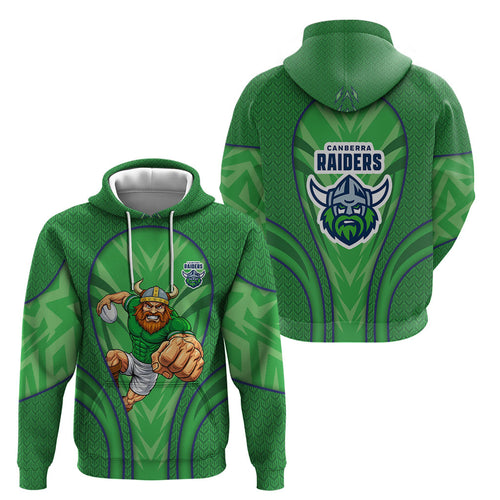 Canberra Raiders Rugby Mascot Hoodie Australian Rugby Culture - Tribal Inspired Viking Warrior