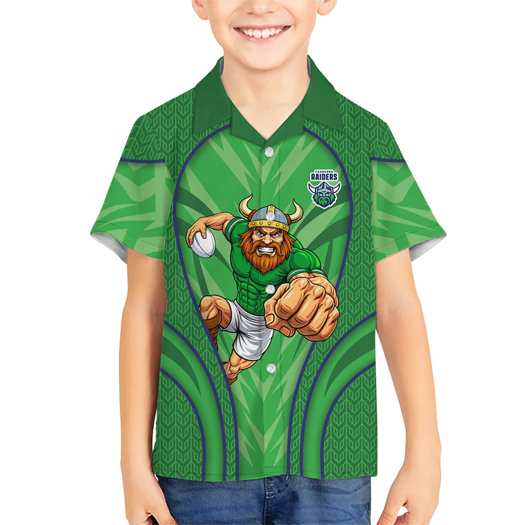 Canberra Raiders Rugby Mascot Kid Hawaiian Shirt Australian Rugby Culture - Tribal Inspired Viking Warrior