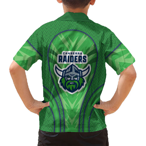 Canberra Raiders Rugby Mascot Kid Hawaiian Shirt Australian Rugby Culture - Tribal Inspired Viking Warrior