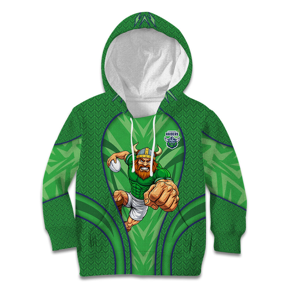 Canberra Raiders Rugby Mascot Kid Hoodie Australian Rugby Culture - Tribal Inspired Viking Warrior