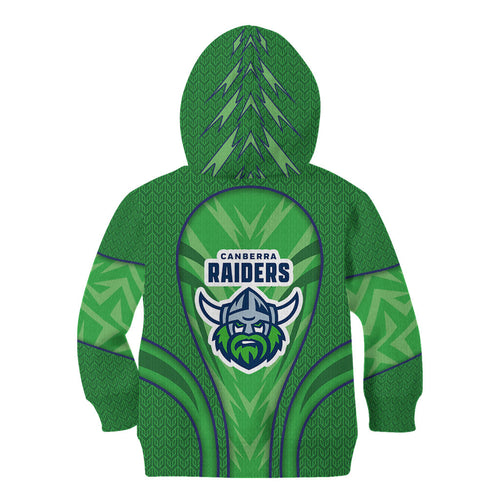 Canberra Raiders Rugby Mascot Kid Hoodie Australian Rugby Culture - Tribal Inspired Viking Warrior