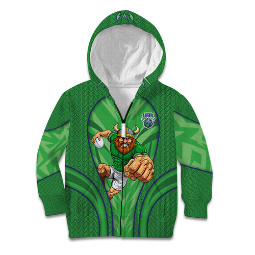 Canberra Raiders Rugby Mascot Kid Hoodie Australian Rugby Culture - Tribal Inspired Viking Warrior